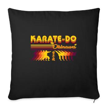Design rétro cool de karaté-do - Housse de coussin décorative 45 x 45 cm - noir - Devant