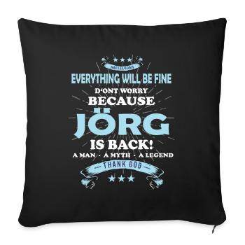Tout ira bien Jörg est de retour - Housse de coussin décorative 45 x 45 cm - noir - Devant