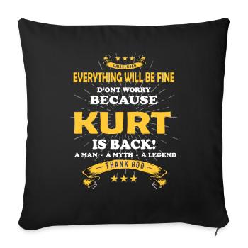 Everything will be fine Kurt Is back - Sofa pillowcase 17,3'' x 17,3'' (45 x 45 cm) - black - Front