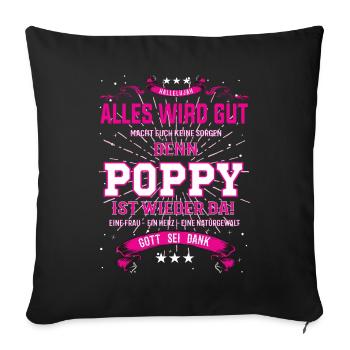 Everything Will Be Alright 'Cause Poppy Is Here Outfit - Sofa pillowcase 17,3'' x 17,3'' (45 x 45 cm) - black - Front