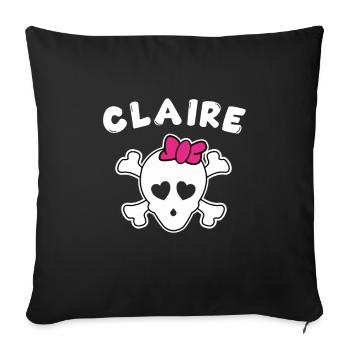 Pirate Claire Design pour les filles et les femmes - Housse de coussin décorative 45 x 45 cm - noir - Devant