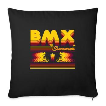 Design rétro BMX d’été, pour le cycliste - Housse de coussin décorative 45 x 45 cm - noir - Devant