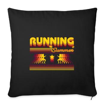 Cool Retro Running Summer Design for the Runner - Sofa pillowcase 17,3'' x 17,3'' (45 x 45 cm) - black - Front