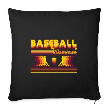 Design d’été de baseball rétro cool - Housse de coussin décorative 45 x 45 cm - noir - Devant