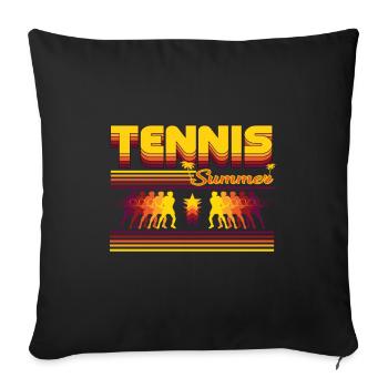 Retro Tennis Summer Design - Sofa pillowcase 17,3'' x 17,3'' (45 x 45 cm) - black - Front