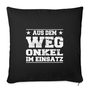 Out of the Way Uncle in Action Design - Sofa pillowcase 17,3'' x 17,3'' (45 x 45 cm) - black - Front