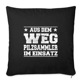 Cueilleurs de champignons à l’écart en action Design - Housse de coussin décorative 45 x 45 cm - noir - Devant