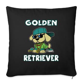 Cooles Golden Retriever Design - Sofakissenbezug 45 x 45 cm - Schwarz - Vorne