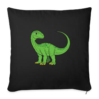 Mignon design de bébé Dino pour les enfants - Housse de coussin décorative 45 x 45 cm - noir - Devant