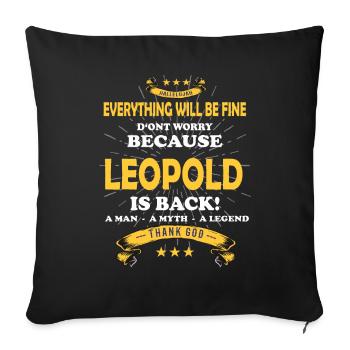 Tout ira bien Léopold est de retour - Housse de coussin décorative 45 x 45 cm - noir - Devant