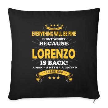 Tout ira bien Lorenzo est de retour - Housse de coussin décorative 45 x 45 cm - noir - Devant