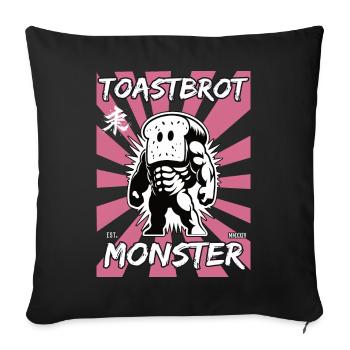 Pain grillé Monster Kaiju Design pour Japon Monster F - Housse de coussin décorative 45 x 45 cm - noir - Devant