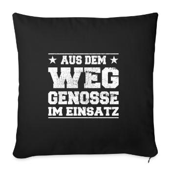 Out of the Way Comrade in Action Design - Sofa pillowcase 17,3'' x 17,3'' (45 x 45 cm) - black - Front
