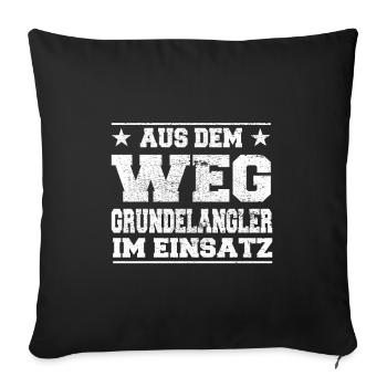 Grundelangler en cours d’utilisation Design - Housse de coussin décorative 45 x 45 cm - noir - Devant
