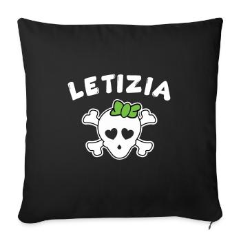 Pirate Letizia Design pour les filles et les femmes - Housse de coussin décorative 45 x 45 cm - noir - Devant