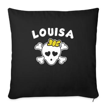 Pirate Louisa Design pour les filles et les femmes - Housse de coussin décorative 45 x 45 cm - noir - Devant