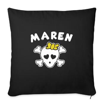 Pirate Maren Design for Girls and Women - Sofa pillowcase 17,3'' x 17,3'' (45 x 45 cm) - black - Front