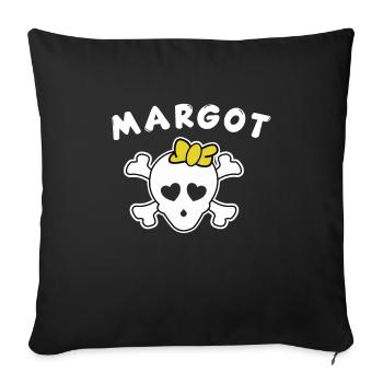 Pirate Margot Design pour les filles et les femmes - Housse de coussin décorative 45 x 45 cm - noir - Devant