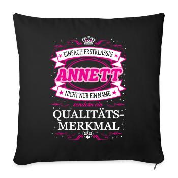 Caractéristique de qualité Annett tout simplement une tenue de première classe - Housse de coussin décorative 45 x 45 cm - noir - Devant