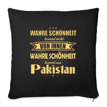 La vraie beauté vient du design pakistanais - Housse de coussin décorative 45 x 45 cm - noir - Devant
