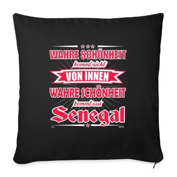 La vraie beauté vient du design sénégalais - Housse de coussin décorative 45 x 45 cm - noir - Devant
