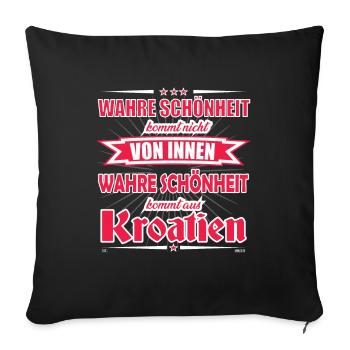 La vraie beauté vient du design croate - Housse de coussin décorative 45 x 45 cm - noir - Devant
