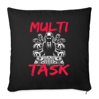 Fun multitasking design for everyone with 4 arms - Sofa pillowcase 17,3'' x 17,3'' (45 x 45 cm) - black - Front