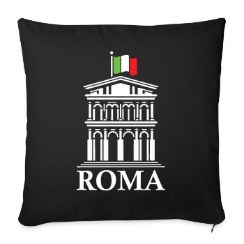 Roma design with flag and Roman architecture - Sofa pillowcase 17,3'' x 17,3'' (45 x 45 cm) - black - Front