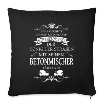 The King of the Road, the Concrete Mixer Driver - Sofa pillowcase 17,3'' x 17,3'' (45 x 45 cm) - black - Front