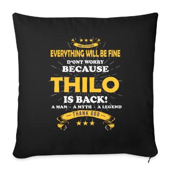 Tout ira bien Thilo est de retour - Housse de coussin décorative 45 x 45 cm - noir - Devant