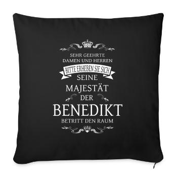 Sa Majesté Benoît XVI entre dans la salle - Housse de coussin décorative 45 x 45 cm - noir - Devant