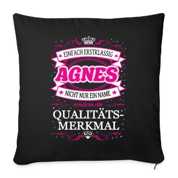 Caractéristique de qualité Agnès simple tenue de premier ordre - Housse de coussin décorative 45 x 45 cm - noir - Devant