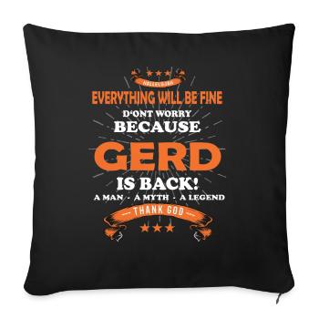 Tout ira bien Gerd est de retour - Housse de coussin décorative 45 x 45 cm - noir - Devant