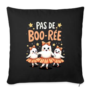 Pas de Boo-rée - Lustige Halloween Tanzgeister - Sofakissenbezug 45 x 45 cm - Schwarz - Vorne