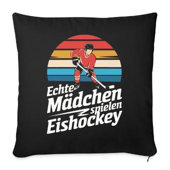 Hockey Hockey Sports Hockey Players - Sofa pillowcase 17,3'' x 17,3'' (45 x 45 cm) - black - Front