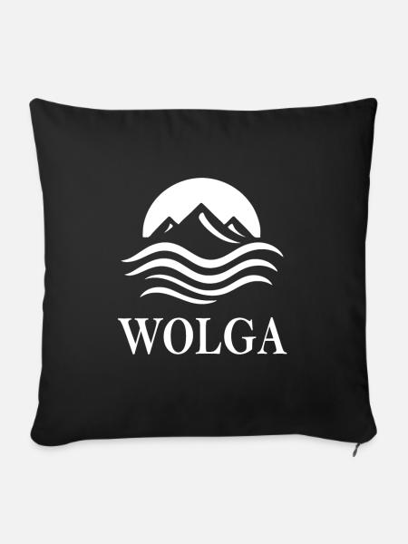 Wolga – Majestätischer Fluss Design - Sofakissenbezug 45 x 45 cm - Schwarz