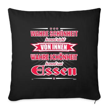 La vraie beauté vient du design alimentaire - Housse de coussin décorative 45 x 45 cm - noir - Devant