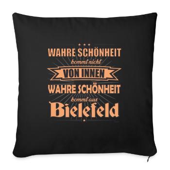 La vraie beauté vient de Bielefeld Design - Housse de coussin décorative 45 x 45 cm - noir - Devant