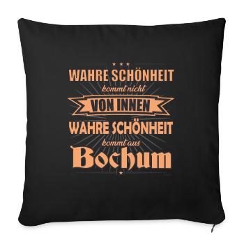 La vraie beauté vient de Bochum Design - Housse de coussin décorative 45 x 45 cm - noir - Devant