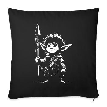Cute Little Leprechaun - Fantasy Design for Kids - Sofa pillowcase 17,3'' x 17,3'' (45 x 45 cm) - black - Front