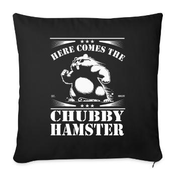 Here comes the fat hamster – funny rodent - Sofa pillowcase 17,3'' x 17,3'' (45 x 45 cm) - black - Front
