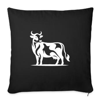 Conception simple et cool de vache laitière, pour les amoureux des vaches - Housse de coussin décorative 45 x 45 cm - noir - Devant