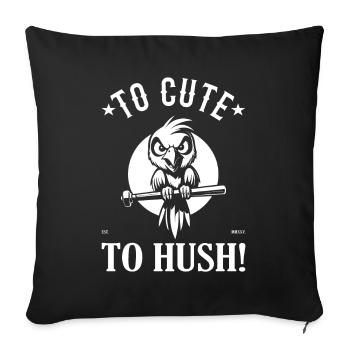 Title: Parrot Design – Too Cute to Silence - Sofa pillowcase 17,3'' x 17,3'' (45 x 45 cm) - black - Front