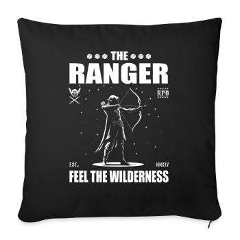 Ranger – ressentez la nature sauvage – le design du ranger - Housse de coussin décorative 45 x 45 cm - noir - Devant