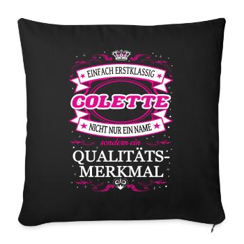 Quality feature Colette simply first-class - Sofa pillowcase 17,3'' x 17,3'' (45 x 45 cm) - black - Front