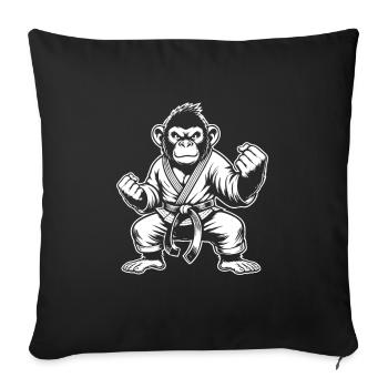 Martial Arts Monkey - Master of Agility - Sofa pillowcase 17,3'' x 17,3'' (45 x 45 cm) - black - Front