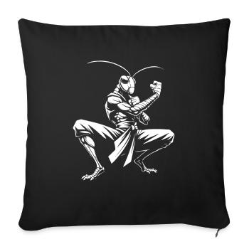 Martial Arts Grasshopper – Agility and Jumping Power - Sofa pillowcase 17,3'' x 17,3'' (45 x 45 cm) - black - Front