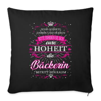 Votre Altesse le Boulanger entre dans la pièce - Housse de coussin décorative 45 x 45 cm - noir - Devant