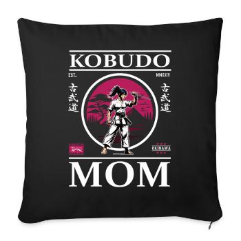 Kobudo Mom - Weapon Art Mother Design - Sofa pillowcase 17,3'' x 17,3'' (45 x 45 cm) - black - Front