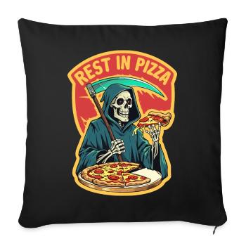Rest in Pizza - Sofa pillowcase 17,3'' x 17,3'' (45 x 45 cm) - black - Front